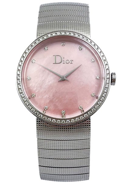 Dior Diamond Mother of Pearl Dial Diamond Bezel Steel Ladies Bracelet Wristwatch Carousel 2