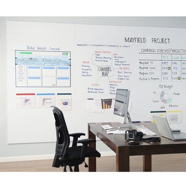 Ferrous Whiteboard Sheet self adhesive 1.2m x 2m Carousel 1