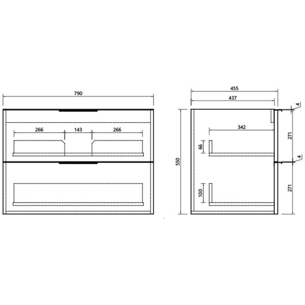 Soho Fluted Wall Vanity with Arc Top 800mm - Moonlight White Carousel 2