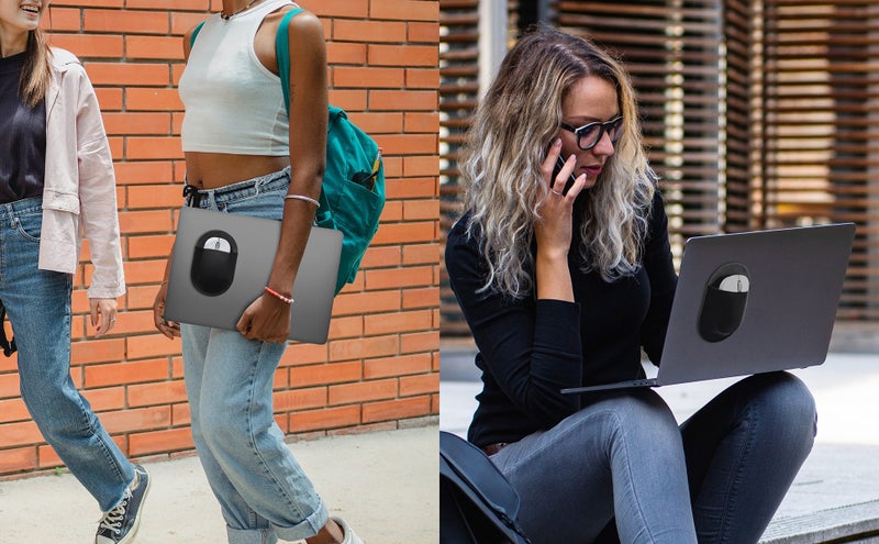 Universal Stick-On Mouse Pouch,Holder for Wireless Mouse Sleeve for Laptop Reusa Carousel 2