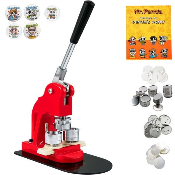 New 32MMButton Maker Machine Badge Pin Machine 1.25" 500 Free Parts Press Kit