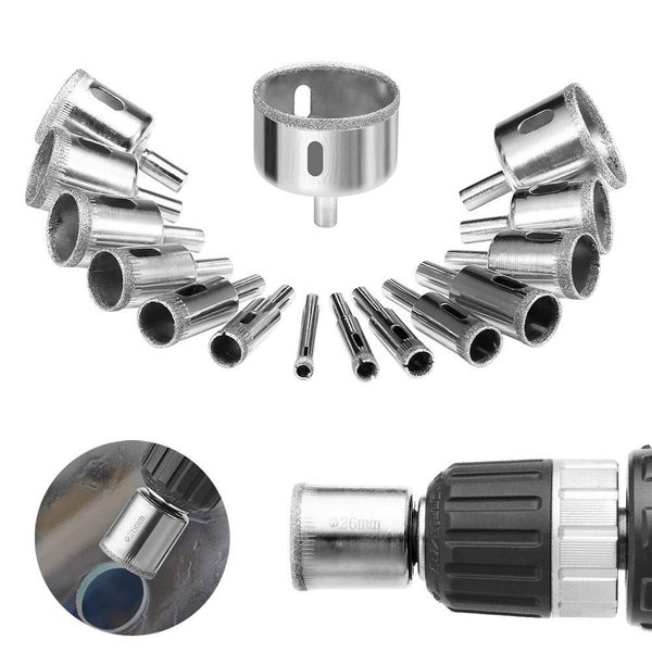 15pcs 6-50mm Diamond Hole Saw Cutter Tile Ceramic Glass Porcelain Marble Drill B Carousel 2
