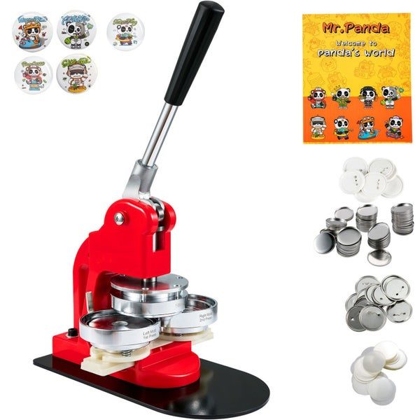 New 58MM Button Maker Machine Badge Pin Machine 2.25" 500 Free Parts Press Kit