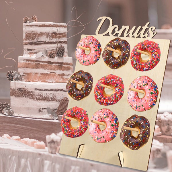 DIY Donut Wall Hold Candy Sweet Stand Wooden Table Holder Wedding Decorations Carousel 1