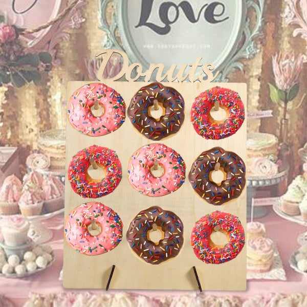 DIY Donut Wall Hold Candy Sweet Stand Wooden Table Holder Wedding Decorations Carousel 2