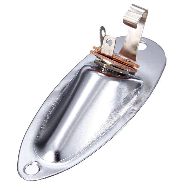 Chrome Guitar Output Loaded Input Jack Plate Replacement For Fender Strat Carousel 7