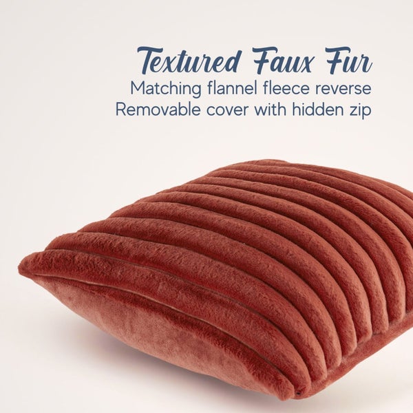 Dreamaker Chunky Embossed Fleece Cushion Rust - 50 x 50cm Carousel 2