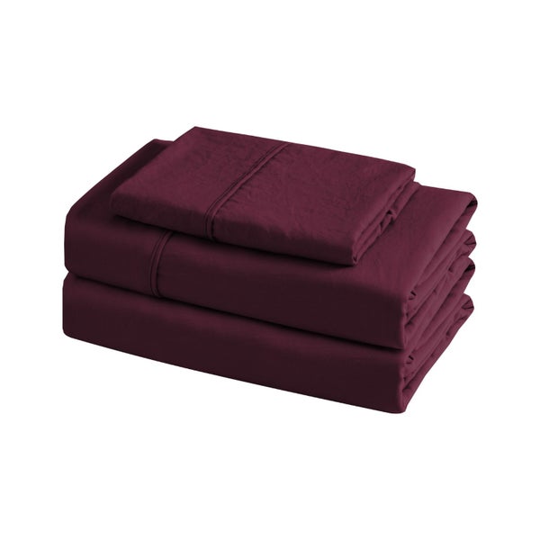Dreamaker Superfine Washed Microfibre Sheet Set Cherry King Single Bed Carousel 10