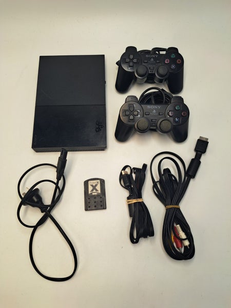 * Black Slim PS2 Console w/ 2 Controllers, Cables & Memory Card! * Carousel 1