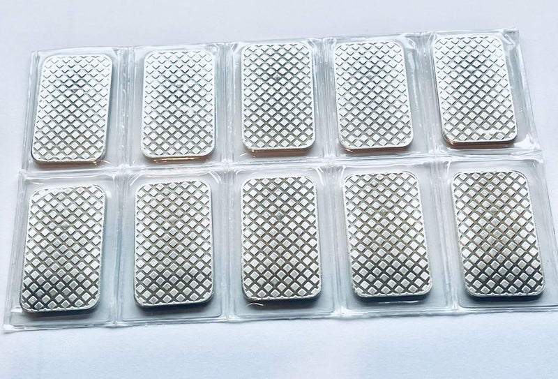 10 x 1 oz .999 Silver Bar - Walking Liberty Design sealed BU Carousel 4