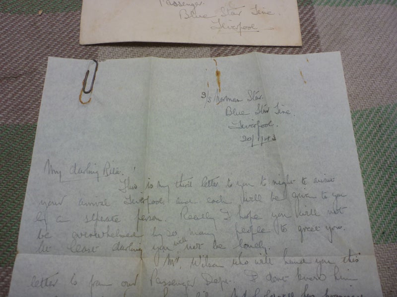 Awesome Old WW2 NZ Military Shipping Letter 1943 Blue Star Line New Zealand Carousel 2