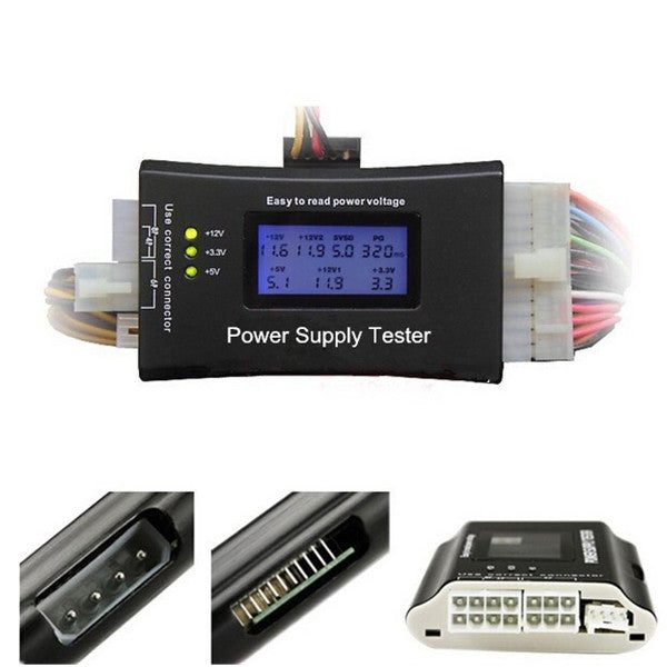 Digital LCD Power Supply Tester for PC ATX/BTX/ITX 4Pin SATA HDD Carousel 1