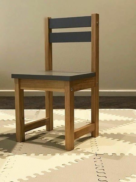 Kids Timber Chair in Colour Grey & Natural Indoor Outdoor For Boys and Girls Carousel 3