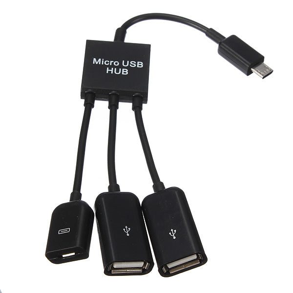 Dual Micro USB Host OTG Hub Adapter Cable For Tablet Carousel 1