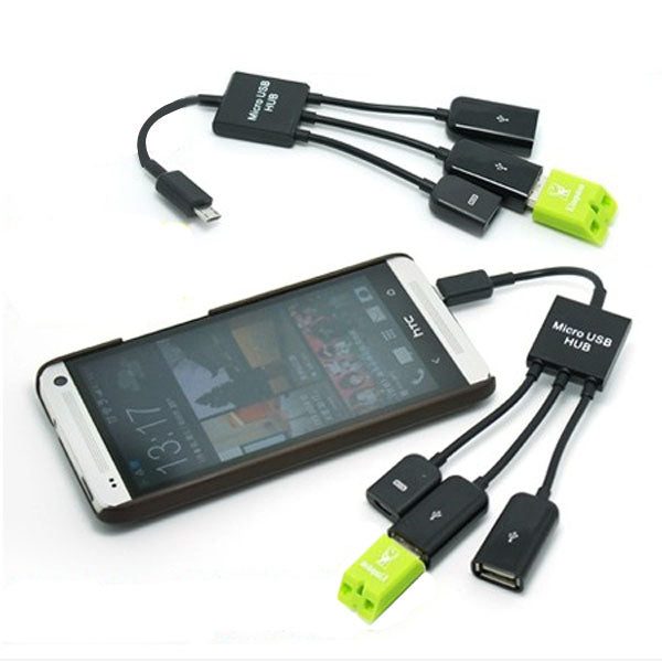 Dual Micro USB Host OTG Hub Adapter Cable For Tablet Carousel 6