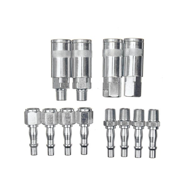 12pcs 1/4 BSP Air Line Hose Pipes Fittings Couplings Quick Release Connector Mal Carousel 1