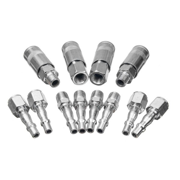12pcs 1/4 BSP Air Line Hose Pipes Fittings Couplings Quick Release Connector Mal Carousel 2