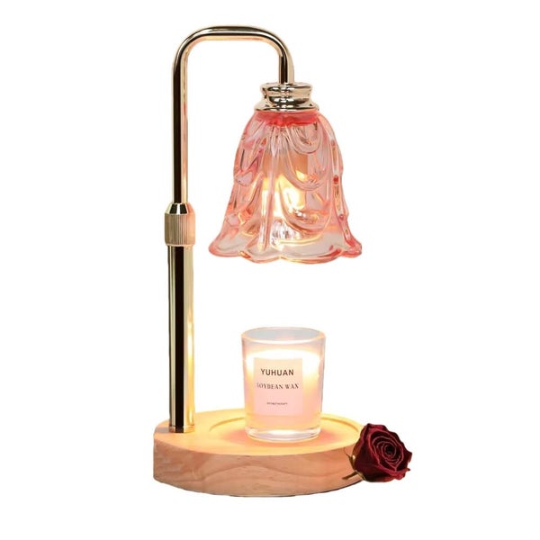 Candle Warmer Lamp with Timer with 2 Bulbs for Home Decor Office-Pink Carousel 1