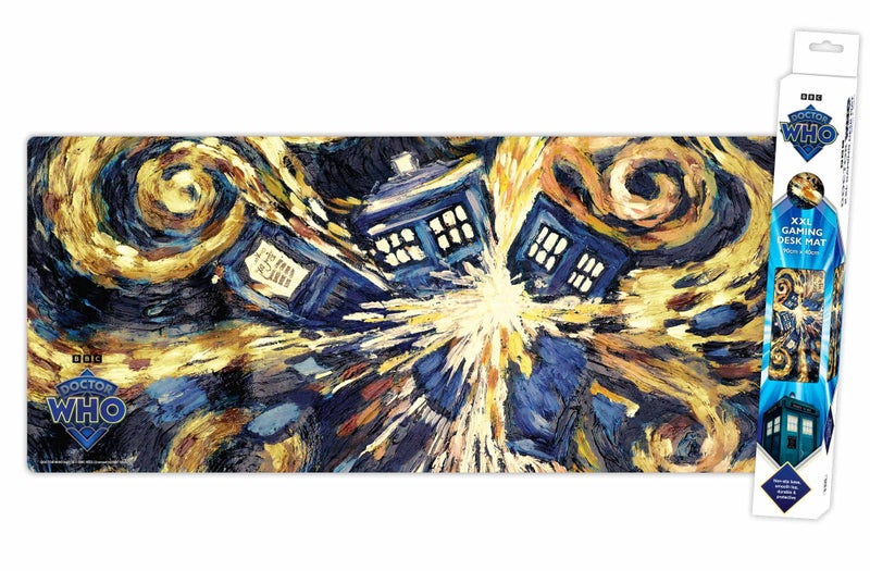 Doctor Who Tardis Gaming Desk Mat Mouse Pad Setup Carousel 1