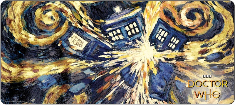 Doctor Who Tardis Gaming Desk Mat Mouse Pad Setup Carousel 2