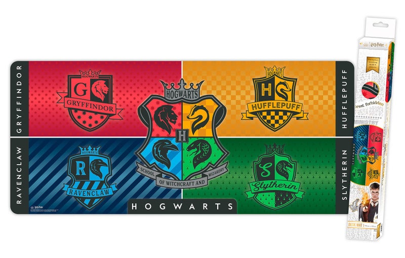 Harry Potter Hogwarts Shields Gaming Desk Mat Mouse Pad Setup Carousel 1