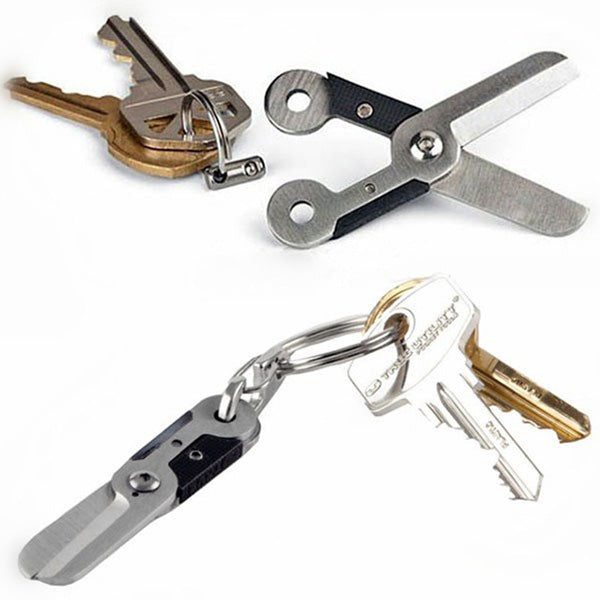 Mini Key Chain Stainless Spring Scissor Pocket Tool Outdoor Survival Tools Carousel 1
