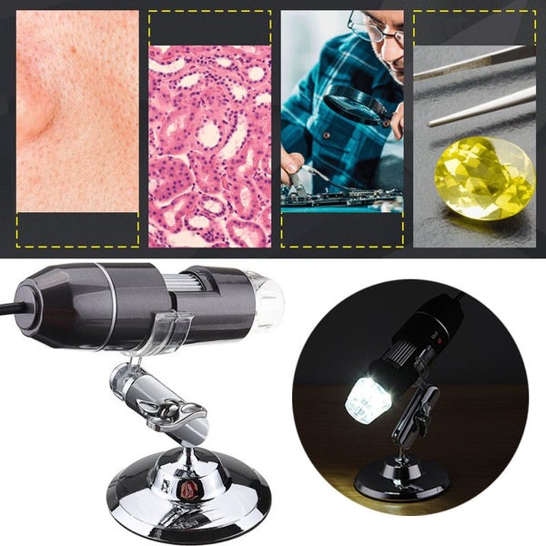 8 Led 0.3M/2M Digital USB Microscope Magnifier Video Camera Carousel 6