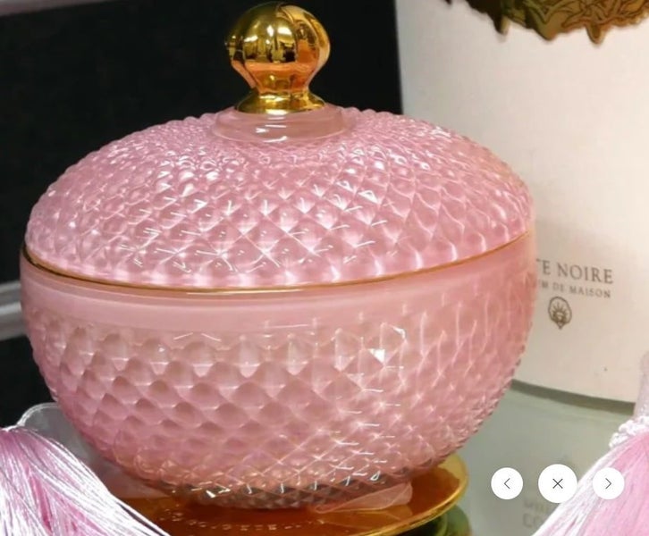 Cote Noire Pink Round Art Deco Candle With Tassel Carousel 2