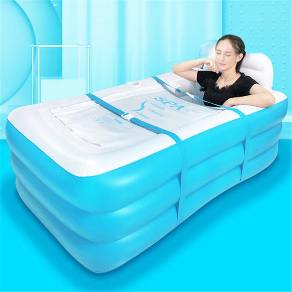 Bathtub Large Folding PVC Inflatable SPA Bath Tub Portable Adult 150x85x45CM Carousel 2