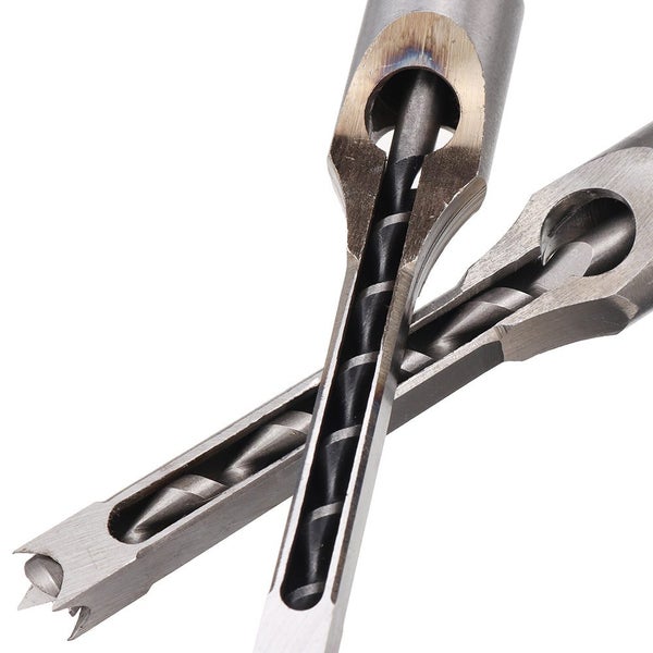 4pcs Square Hole Drill Bits Woodworking Auger Mortising Chisel Set Kit Carousel 10