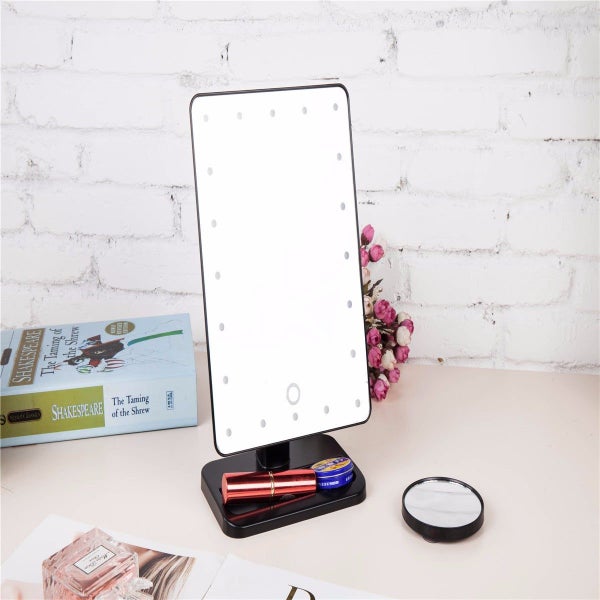 Makeup Mirrors , Charminer 20 LEDs Touch Screen Light Illuminated Cosmetic Deskt Carousel 10