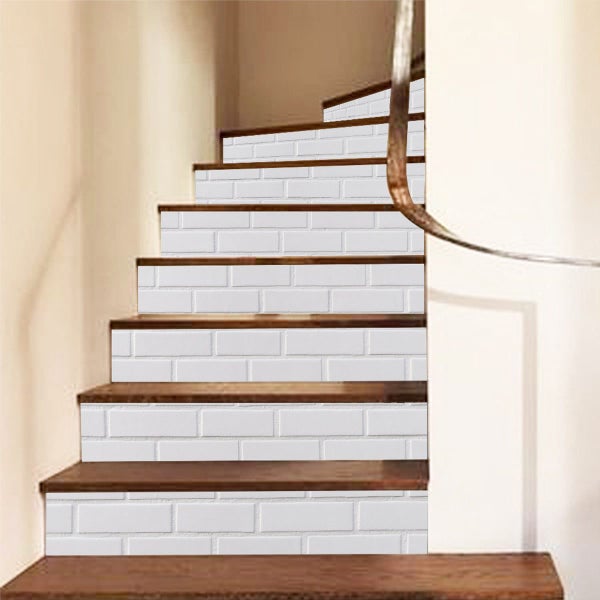 6Pcs 3D Brick Stair Stickers DIY Staircase Decals Decor Removable Waterproof Wal Carousel 1