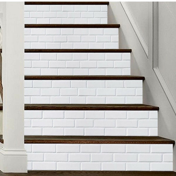 6Pcs 3D Brick Stair Stickers DIY Staircase Decals Decor Removable Waterproof Wal Carousel 6