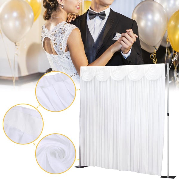 3x3M White Stage Wedding Party Backdrop Photography Background Drape Curtains Carousel 1