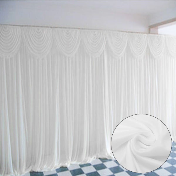 3x3M White Stage Wedding Party Backdrop Photography Background Drape Curtains Carousel 2
