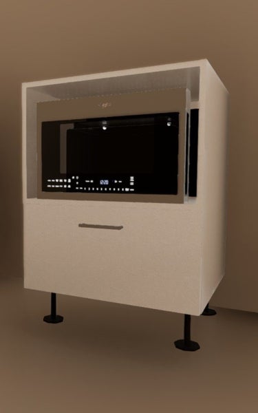 Kitchen Cabinet - Underbench Microwave Unit - Code Mic6 (Fully Assembled) Carousel 1