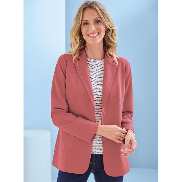 Ponte Knit Blazer - Size 18 - Faded Rose Carousel 1