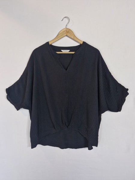 $1 Start! Seduce NZ Black Waffle Textured Top Women's Size 16 Carousel 1