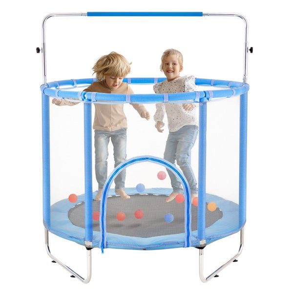 New 55" Trampoline for Kids Mini Toddler Trampoline with Net Indoor Outdoor Carousel 1