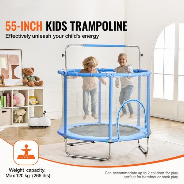 New 55" Trampoline for Kids Mini Toddler Trampoline with Net Indoor Outdoor Carousel 2