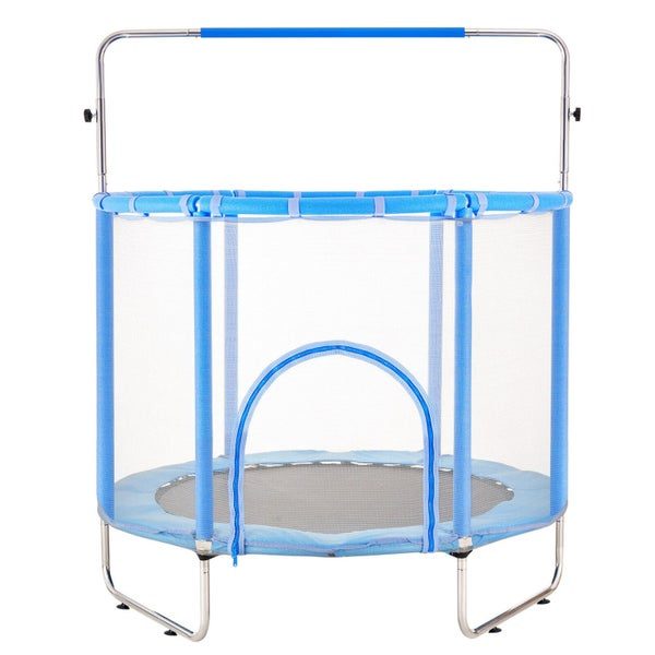 New 55" Trampoline for Kids Mini Toddler Trampoline with Net Indoor Outdoor Carousel 12