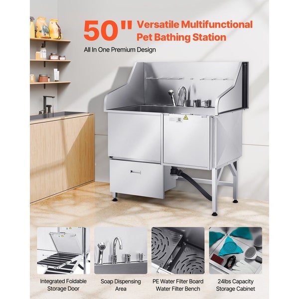 Brand NEW 127 cm Stainless Steel Dog Washing Station w/ Ramp (Right Door) Carousel 2