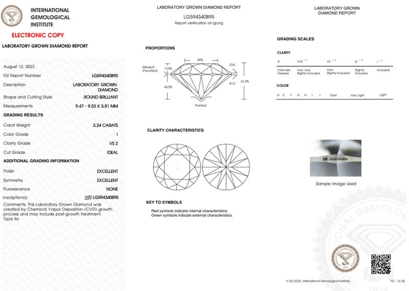 $1RES ~ $3600 Retail * 3.24ct Round Brilliant Diamond Carousel 11