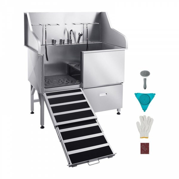 Brand NEW 127 cm Stainless Steel Dog Washing Station w/ Ramp(Left Door) Carousel 1