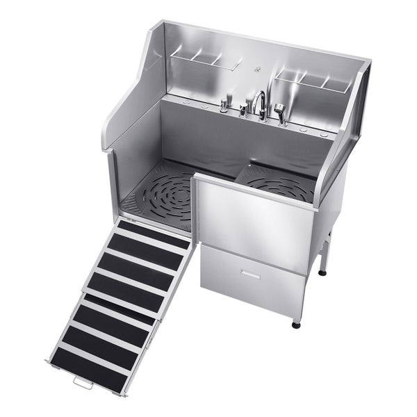 Brand NEW 127 cm Stainless Steel Dog Washing Station w/ Ramp(Left Door) Carousel 12
