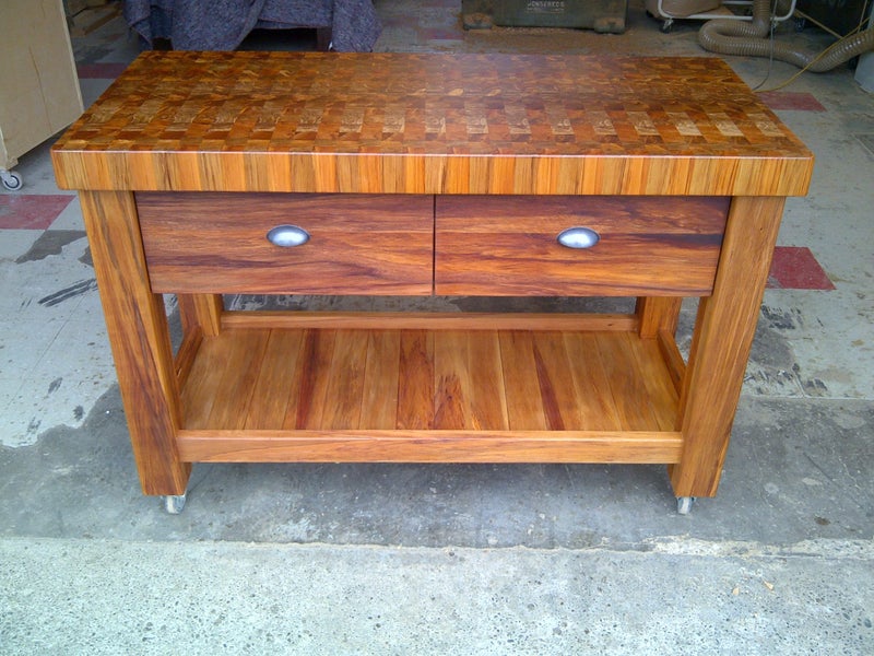 Heart Rimu Butcher Block Kitchen Island Carousel 1