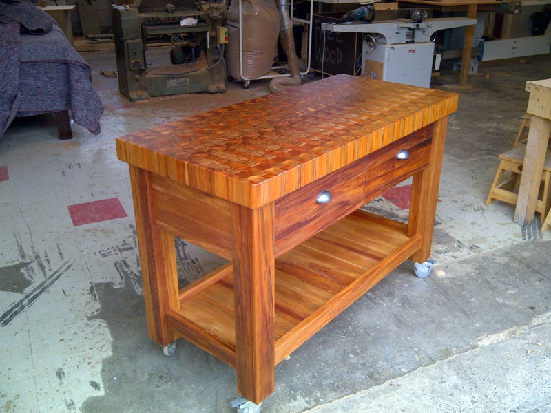 Heart Rimu Butcher Block Kitchen Island Carousel 2