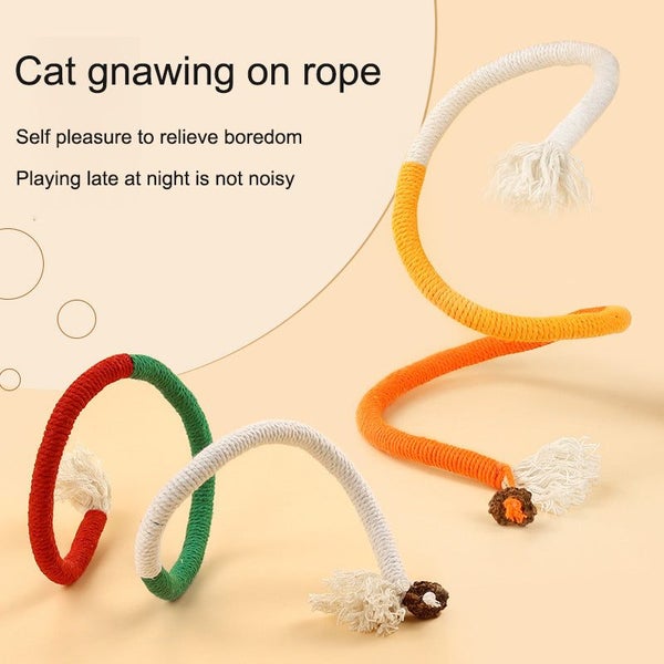 Cat Bite Rope Toy For Self Pleasure Relieve Stress Grind Teeth Clean Teasing Sti Carousel 2