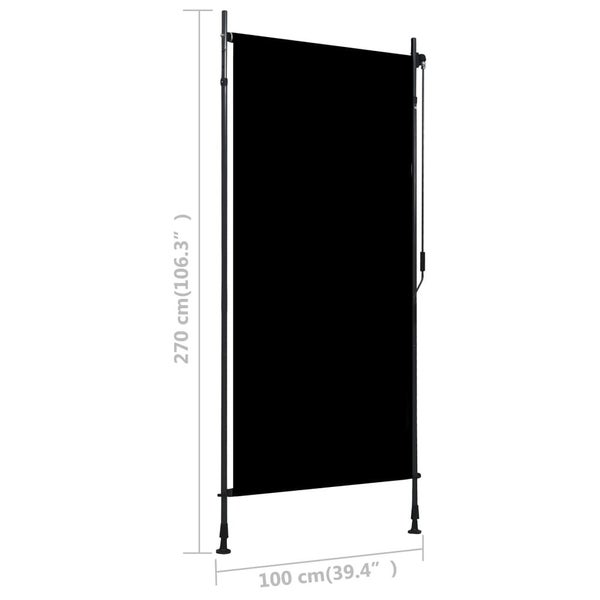 Vida Xl Outdoor Roller Blind 100X270 Cm Anthracite Carousel 2