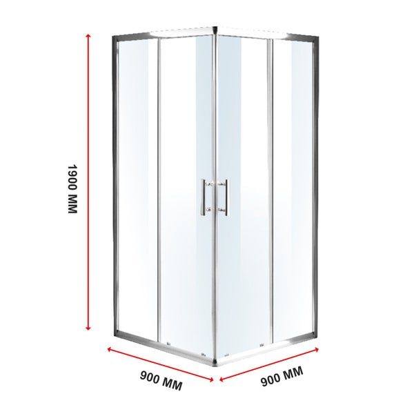Della Francesca 900 X 900Mm Sliding Door Nano Safety Glass Shower Screen By Carousel 2
